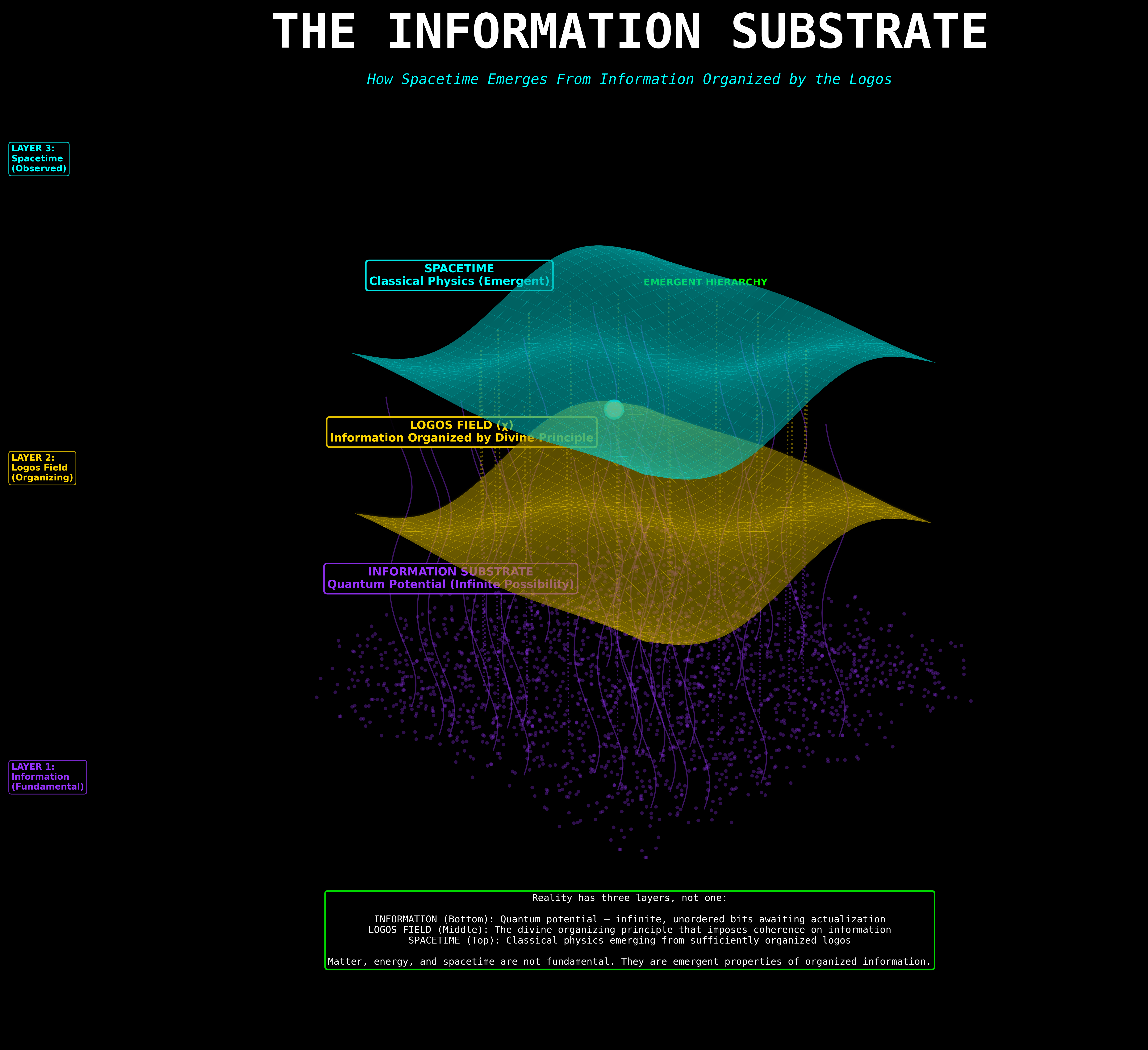 The Information Substrate — how spacetime emerges from information organized by the Logos
