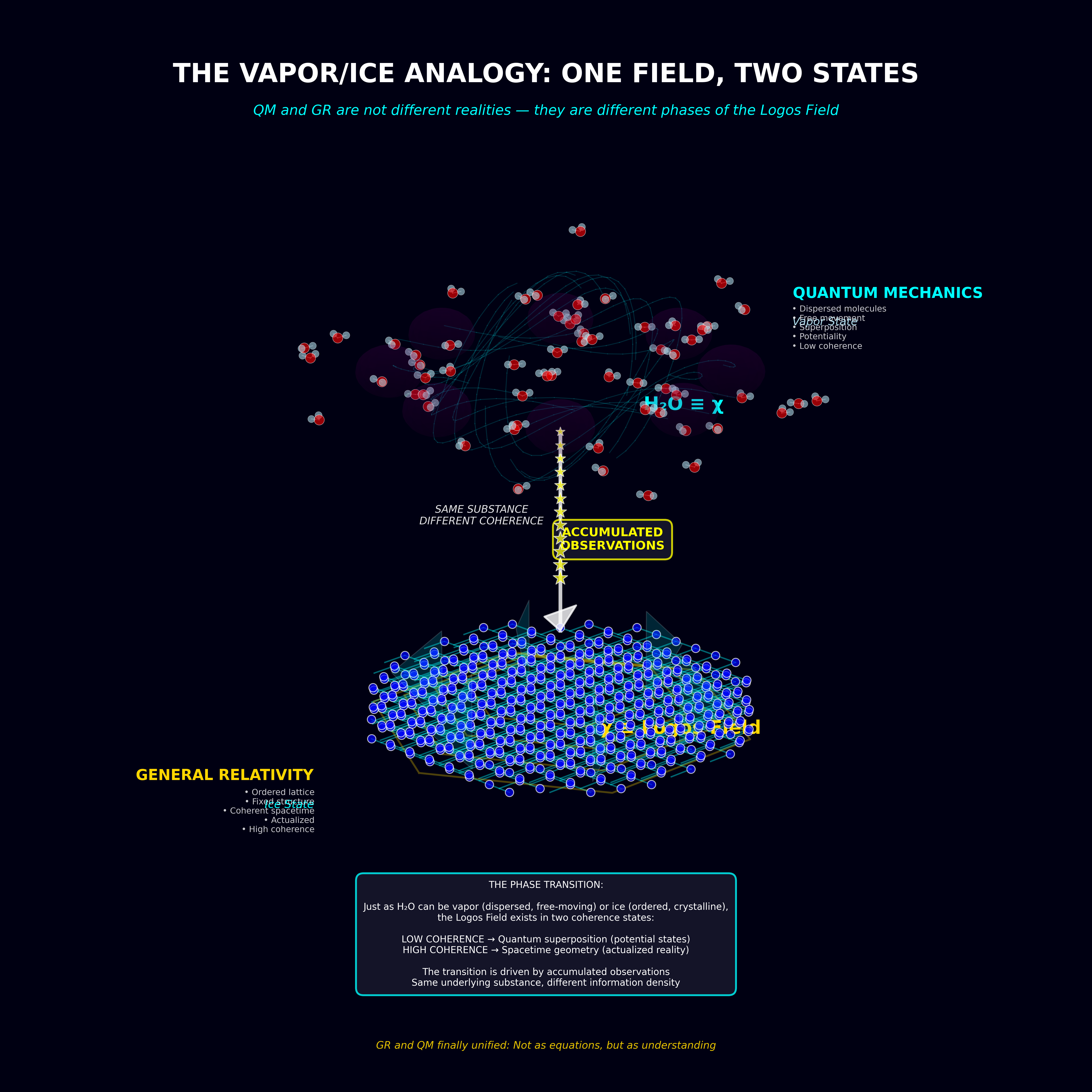 Phase transition — vapor to ice, possibility to actuality